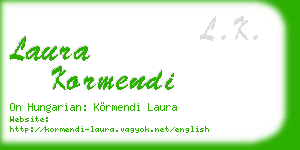 laura kormendi business card